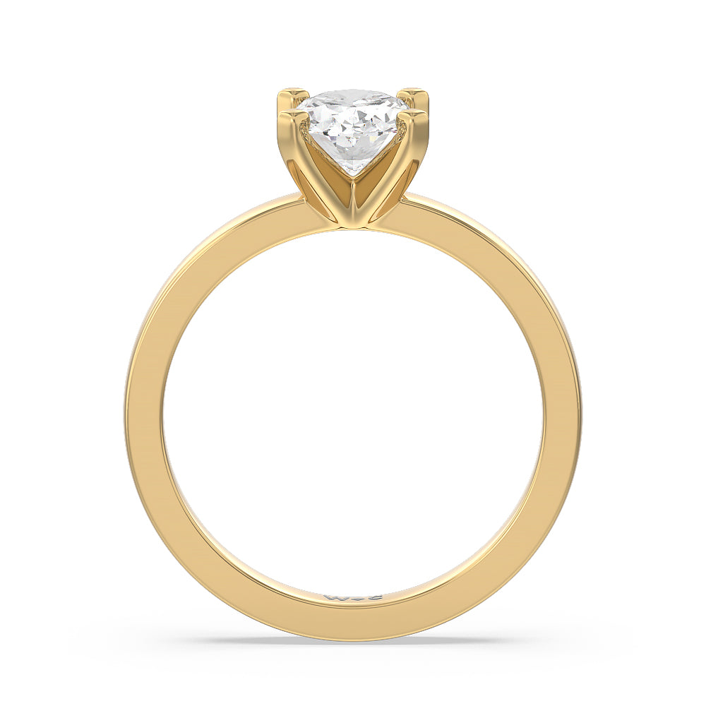 Medi Solitaire Diamond Engagement Ring with Oval Cut Diamond in 14KT Yellow Gold view 2
