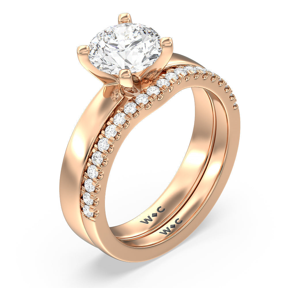 Maxi Solitaire Diamond Engagement Ring with Cushion Cut Diamond in 14KT Rose Gold view 4
