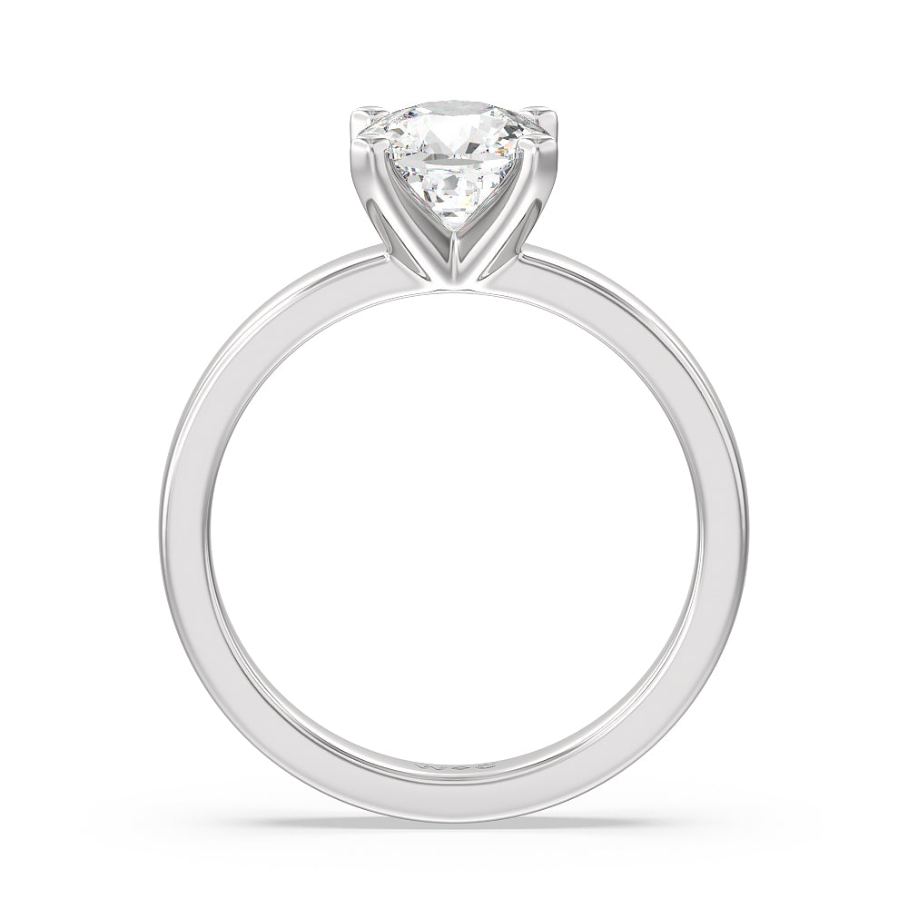 Maxi Solitaire Diamond Engagement Ring with Cushion Cut Diamond in 14KT Platinum view 2
