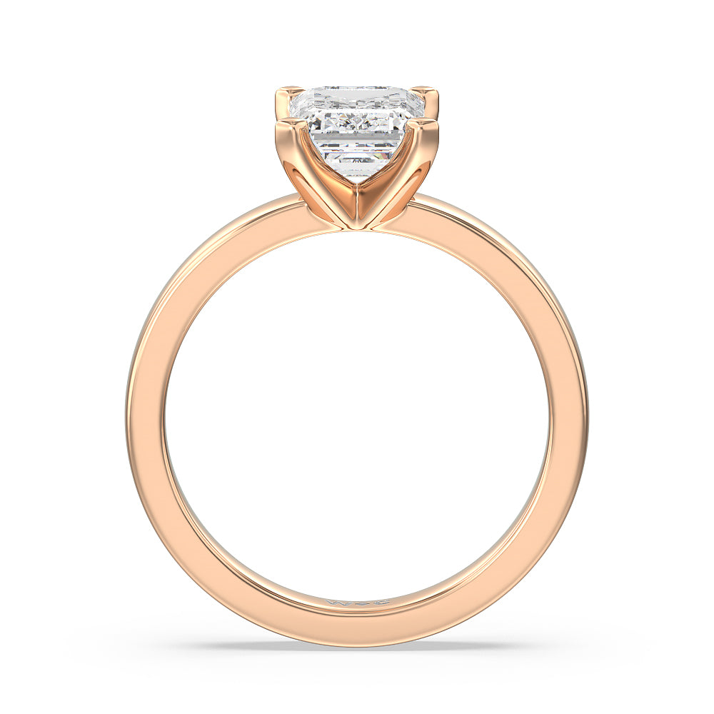 Maxi Solitaire Diamond Engagement Ring with Emerald Cut Diamond in 14KT Rose Gold view 2
