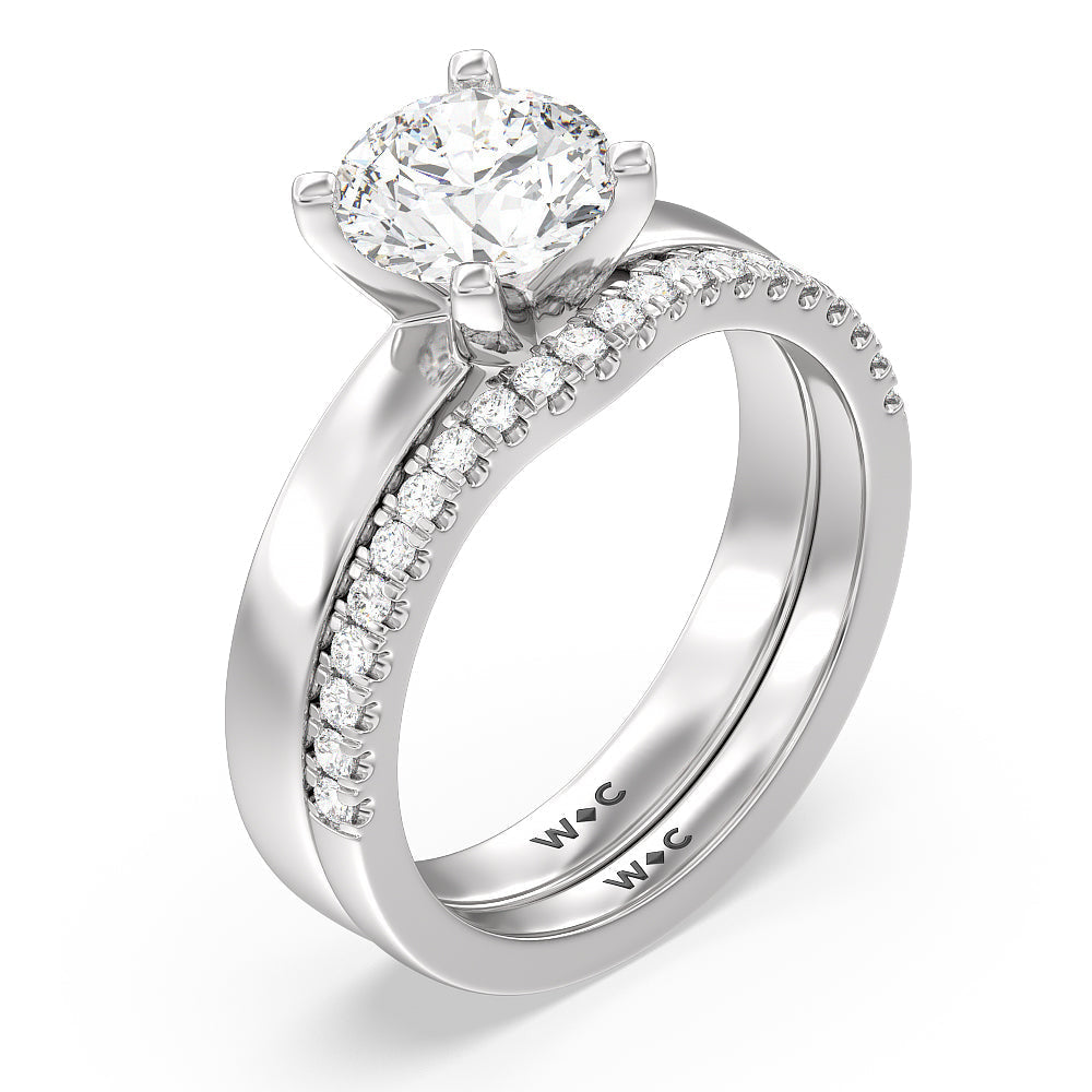 Maxi Solitaire Diamond Engagement Ring with Oval Cut Diamond in 14KT Platinum view 4

