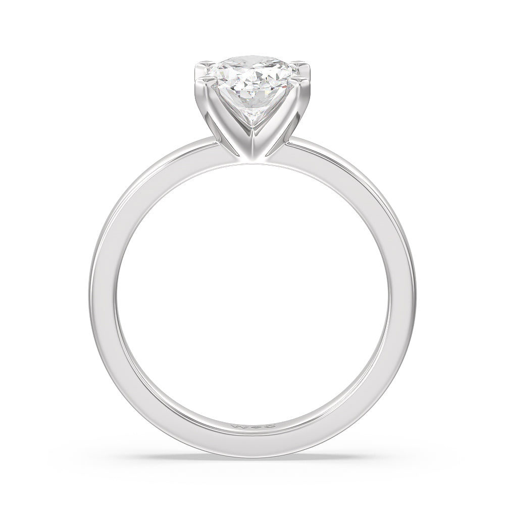 Maxi Solitaire Diamond Engagement Ring with Oval Cut Diamond in 14KT Platinum view 2
