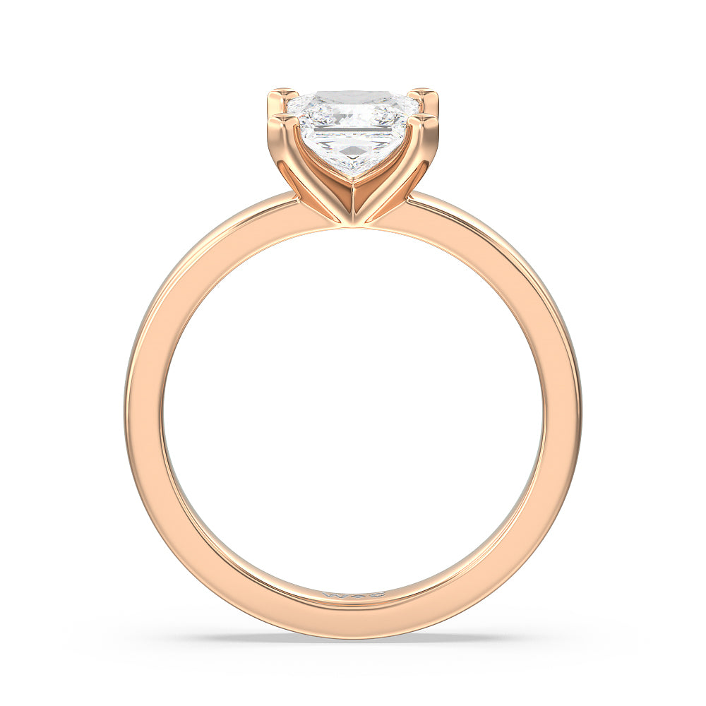 Maxi Solitaire Diamond Engagement Ring with Princess Cut Diamond in 14KT Rose Gold view 2
