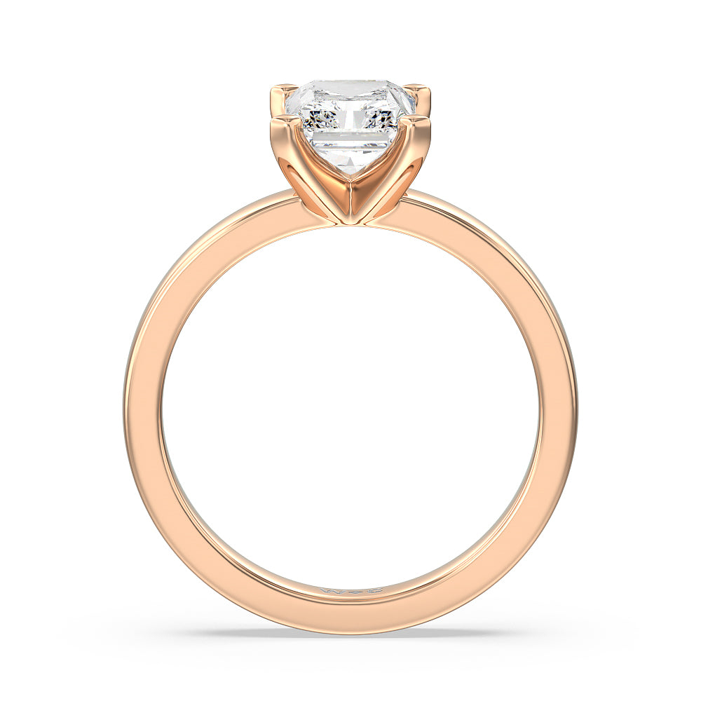 Maxi Solitaire Diamond Engagement Ring with Radiant Cut Diamond in 14KT Rose Gold view 2
