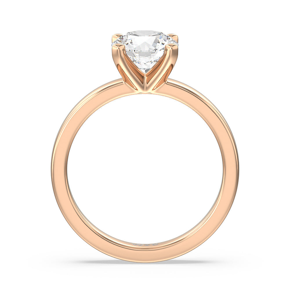 Maxi Solitaire Diamond Engagement Ring with Round Cut Diamond in 14KT Rose Gold view 2
