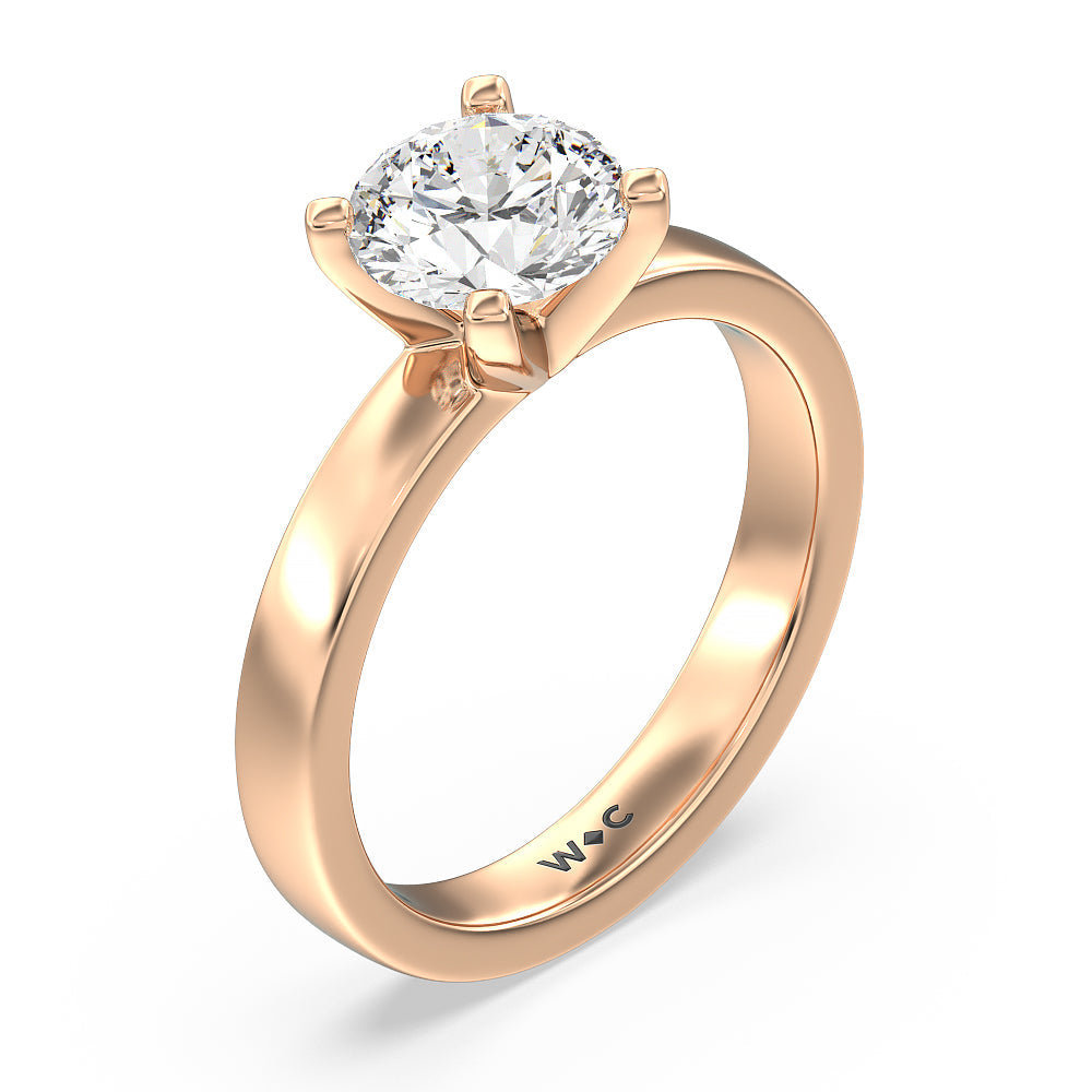 Maxi Solitaire Diamond Engagement Ring with Round Cut Diamond in 14KT Rose Gold view 3
