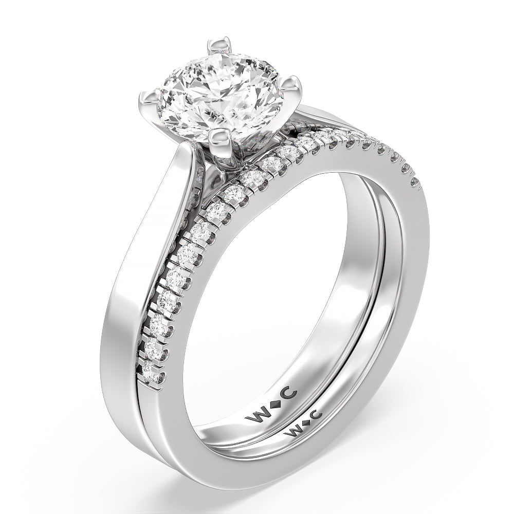 Maxi Sleek Cathedral Solitaire Engagement Ring with Oval Cut Diamond in 14KT Rose Gold view 4
