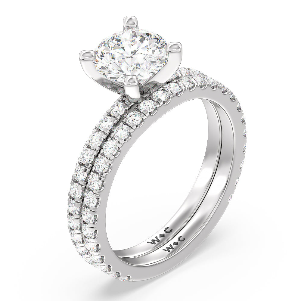 Cushion Cut Ara Medi Traditional Pave Diamond Engagement Ring with Lab Grown Diamond in 14KT Platinum view 4
