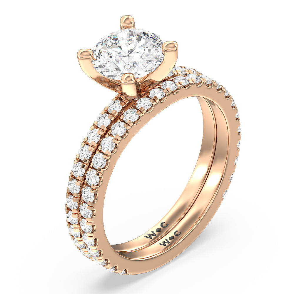 Marquise Cut Ara Medi Traditional Pave Diamond Engagement Ring with Lab Grown Diamond in 14KT Rose Gold view 4
