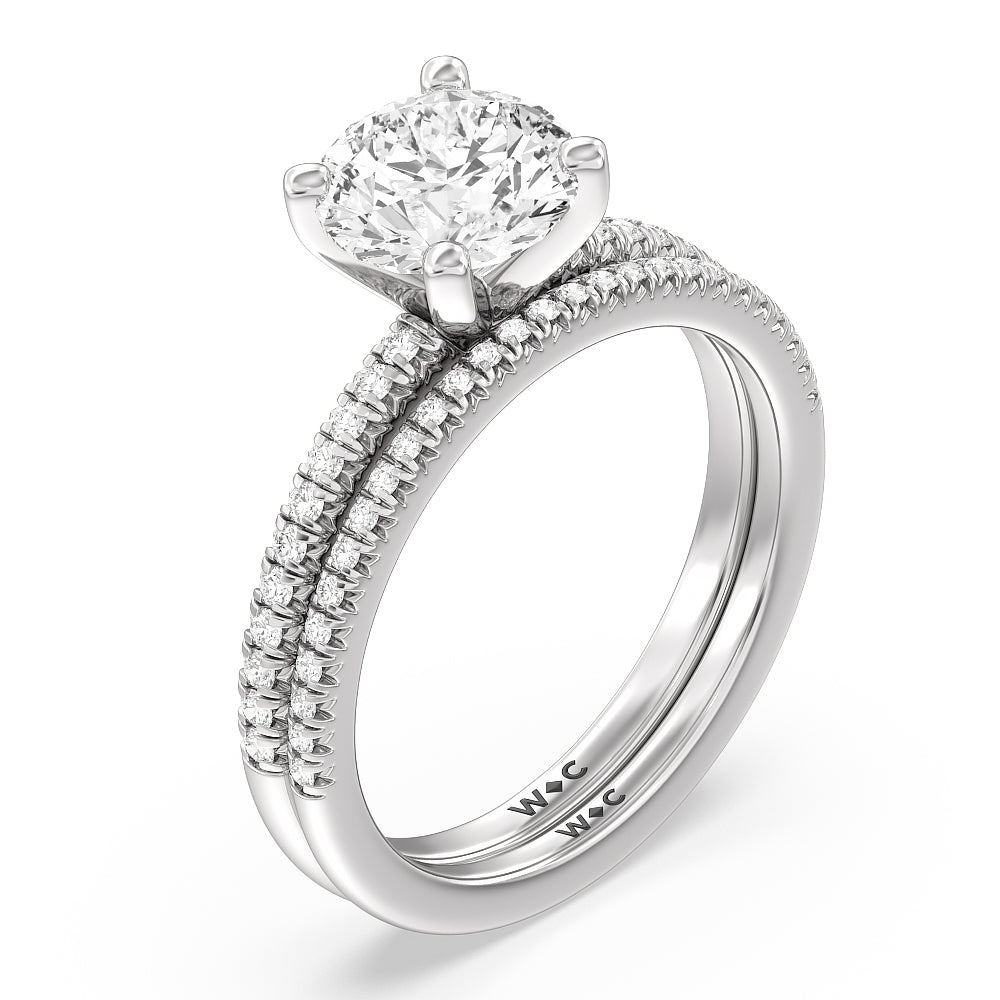 Oval Cut Vela Petite French Set Diamond Engagement Ring with Lab Grown Diamond in 14KT Rose Gold view 4
