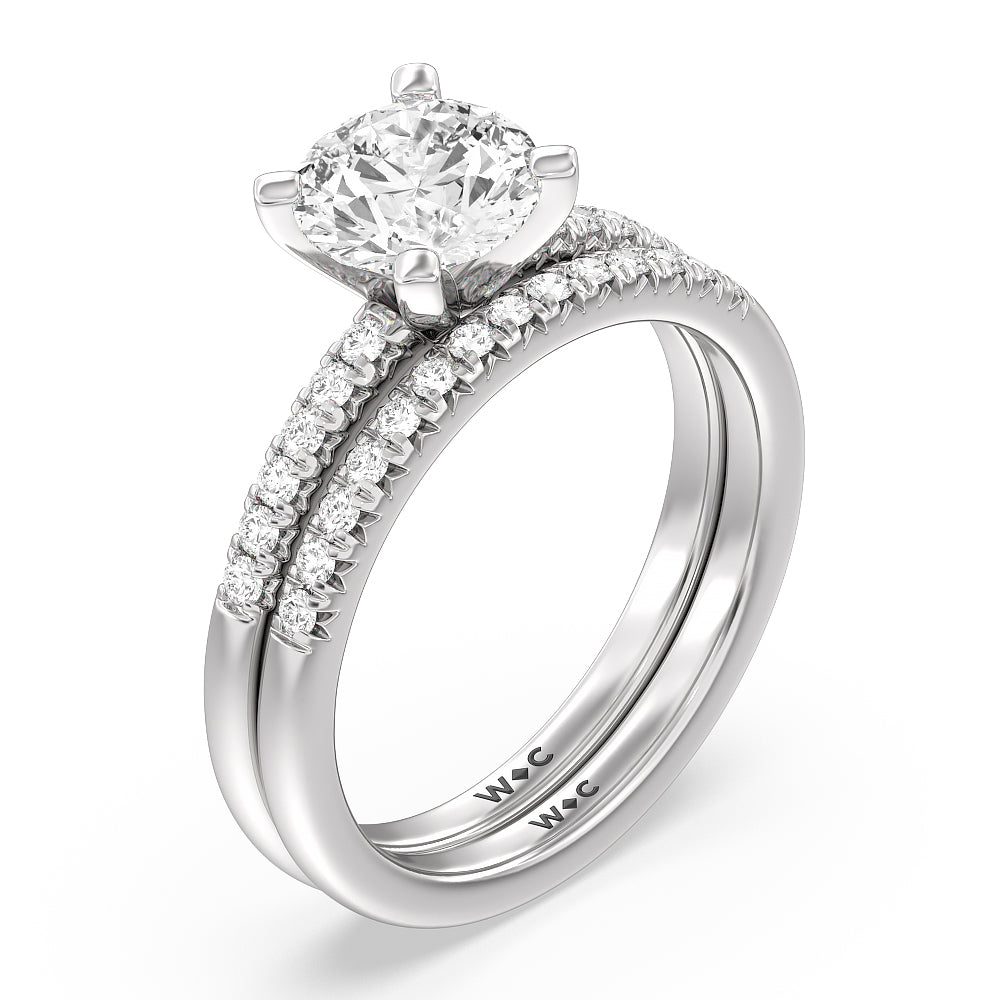 Lyra Fine Petite French Set Diamond Engagement Ring with Oval Cut Diamond in 14KT Rose Gold view 4
