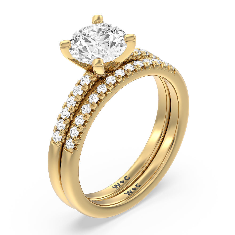 Lyra Fine Petite French Set Diamond Engagement Ring with Oval Cut Diamond in 14KT Rose Gold view 5
