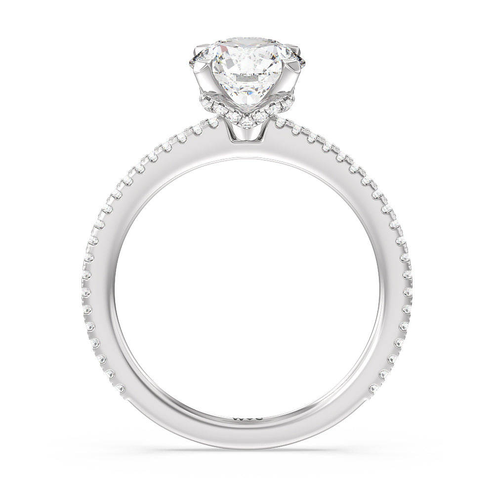Ara Fine Hidden Halo Engagement Ring with Round Cut Diamond in 14KT Platinum view 2
