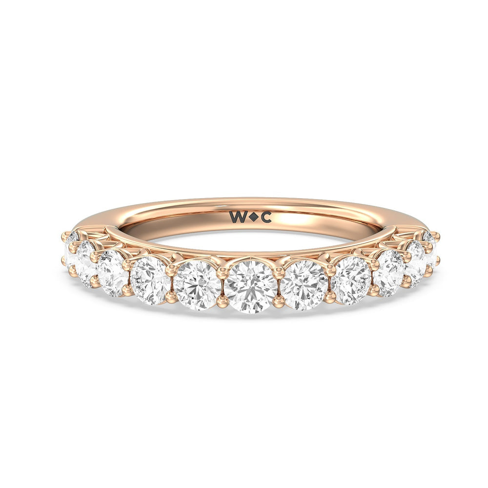 The Sutton Diamond Wedding Band with 18KT Rose Gold Cut Diamond in 14KT Rose Gold view 1
