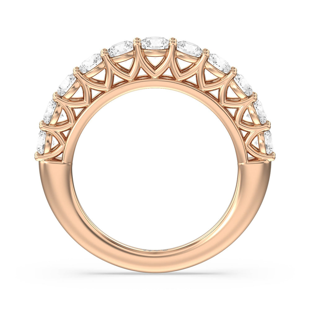 The Sutton Diamond Wedding Band with 18KT Rose Gold Cut Diamond in 14KT Rose Gold view 2
