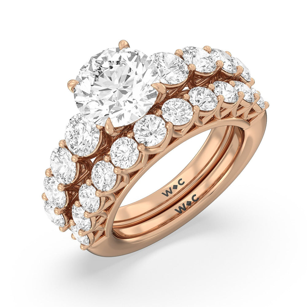 The Sutton Diamond Wedding Band with 18KT Rose Gold Cut Diamond in 14KT Rose Gold view 3

