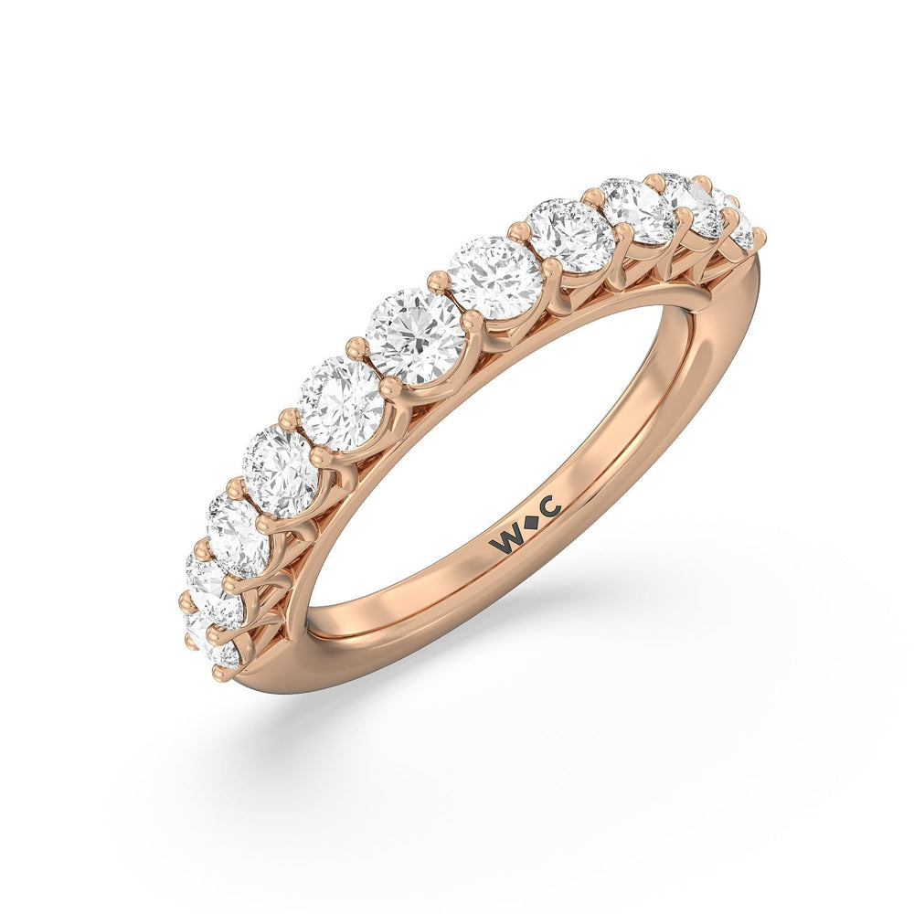 The Sutton Diamond Wedding Band with 18KT Rose Gold Cut Diamond in 14KT Rose Gold view 4

