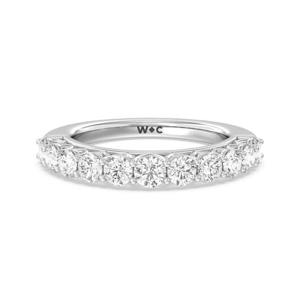 The Sutton Diamond Wedding Band with 18KT White Gold Cut Diamond in 14KT White Gold view 1
