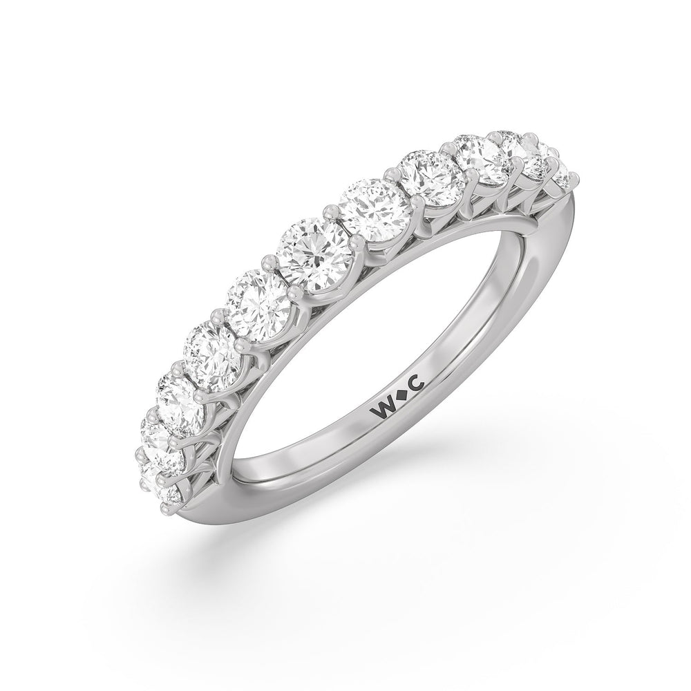 The Sutton Diamond Wedding Band with 18KT White Gold Cut Diamond in 14KT White Gold view 4
