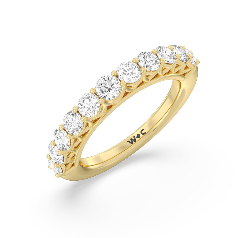 The Sutton Diamond Wedding Band with 18KT Yellow Gold Cut Diamond in 14KT Yellow Gold view 4

