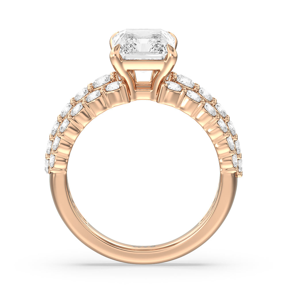 Radiant Cut The Park Avenue Ring with Lab Grown Diamond in 14KT Rose Gold view 2
