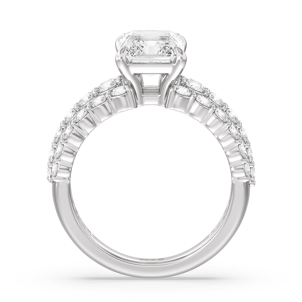 Radiant Cut The Park Avenue Ring with Lab Grown Diamond in 14KT Platinum view 2
