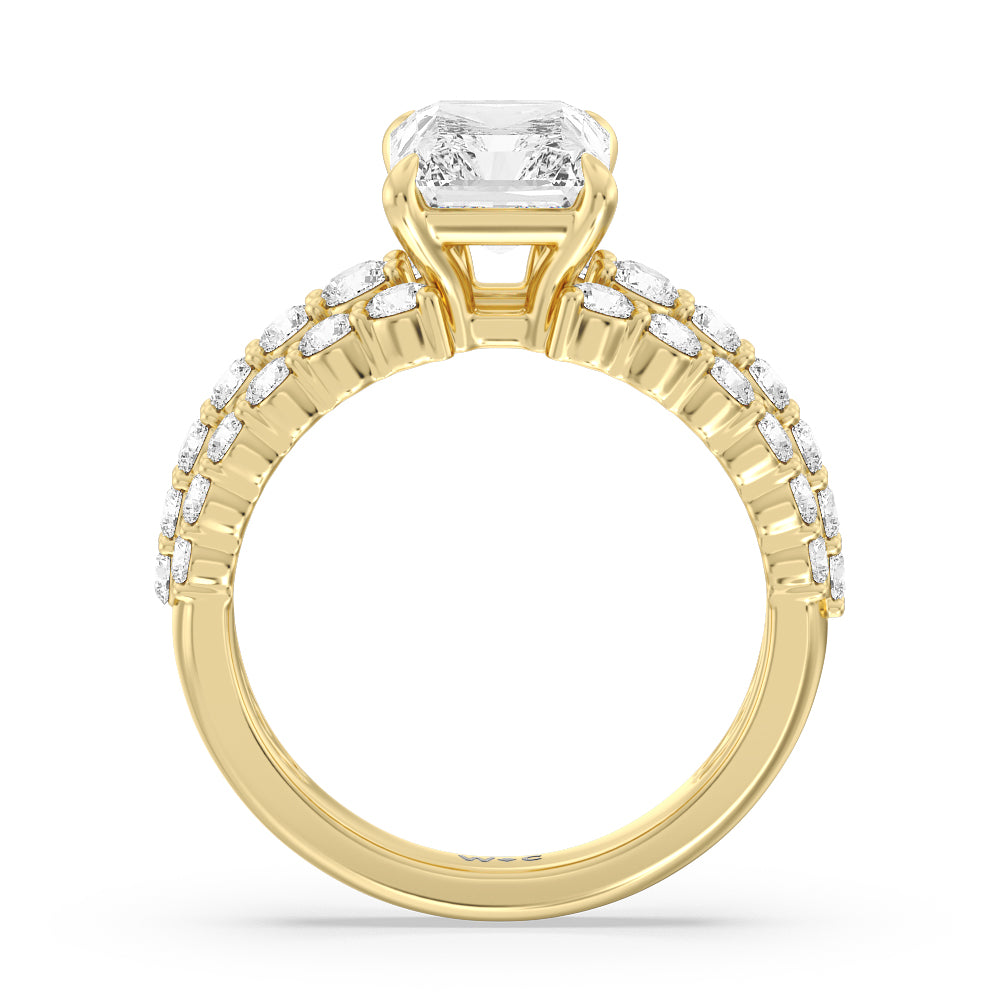 Radiant Cut The Park Avenue Ring with Lab Grown Diamond in 14KT Yellow Gold view 2
