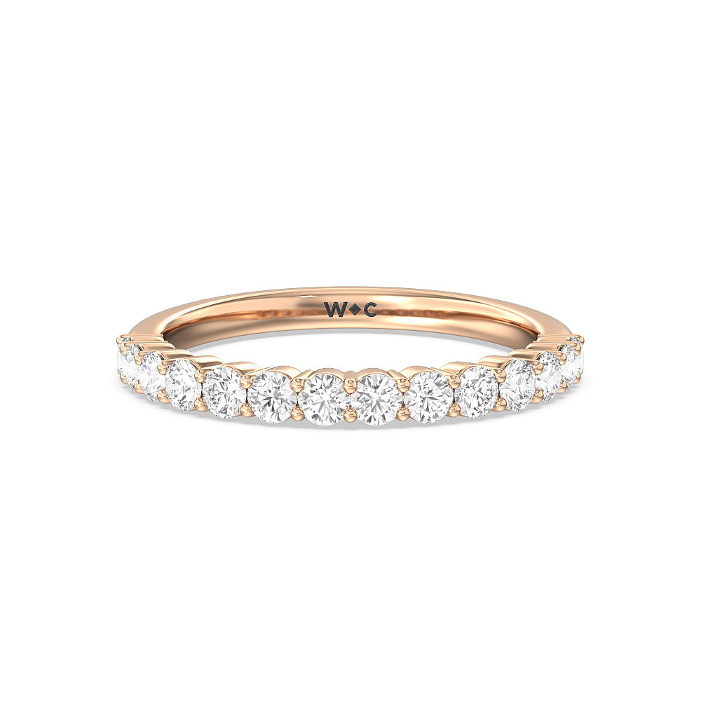 The Park Avenue Diamond Wedding Band with 18KT Rose Gold Cut Diamond in 14KT Rose Gold view 1
