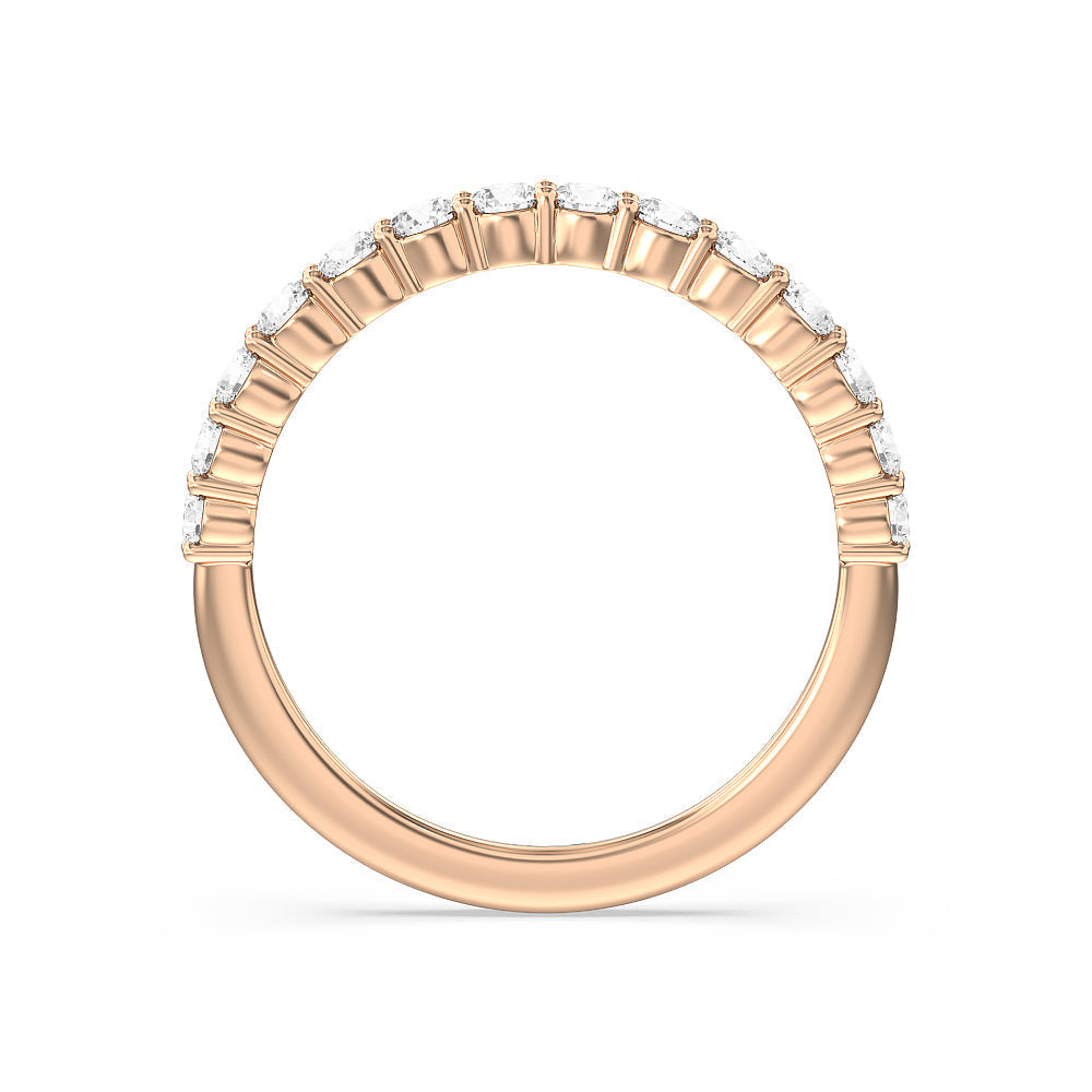 The Park Avenue Diamond Wedding Band with 18KT Rose Gold Cut Diamond in 14KT Rose Gold view 2
