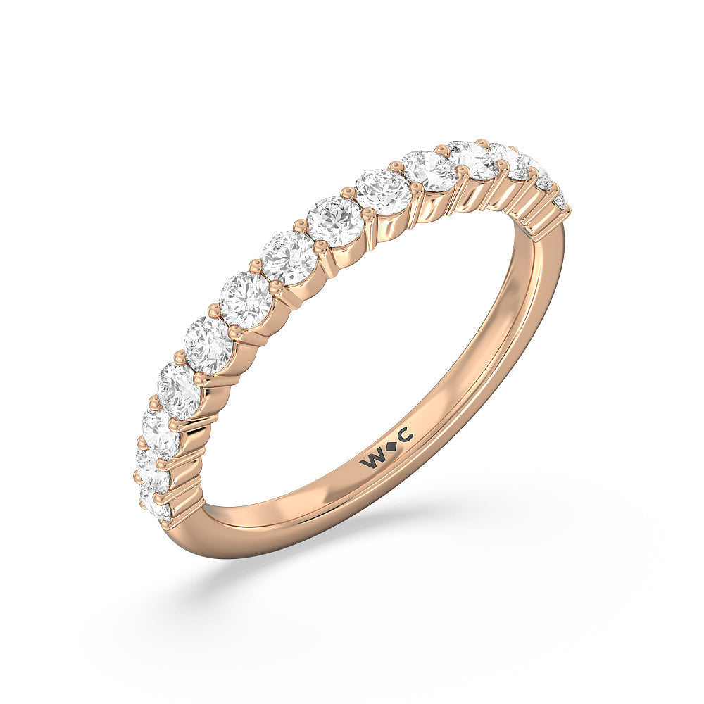 The Park Avenue Diamond Wedding Band with 18KT Rose Gold Cut Diamond in 14KT Rose Gold view 4
