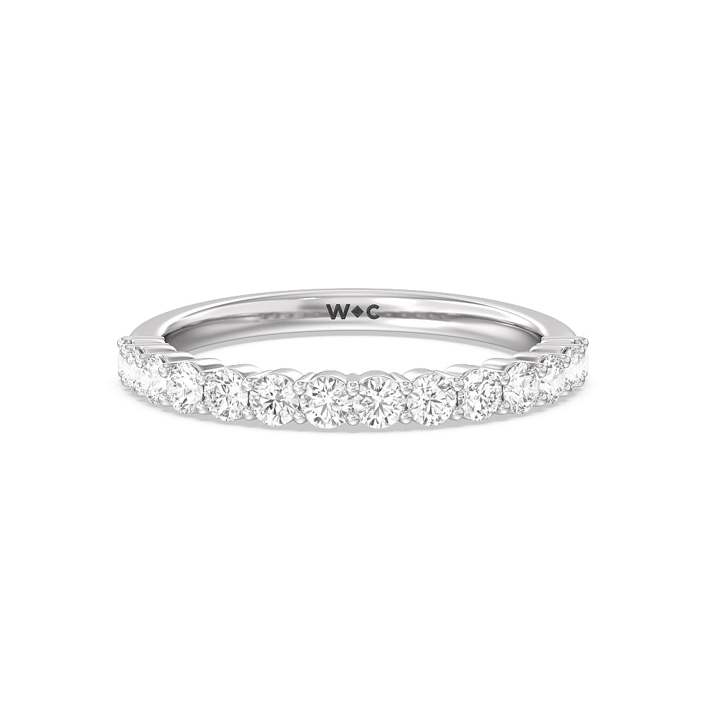 The Park Avenue Diamond Wedding Band with 18KT White Gold Cut Diamond in 14KT White Gold view 1
