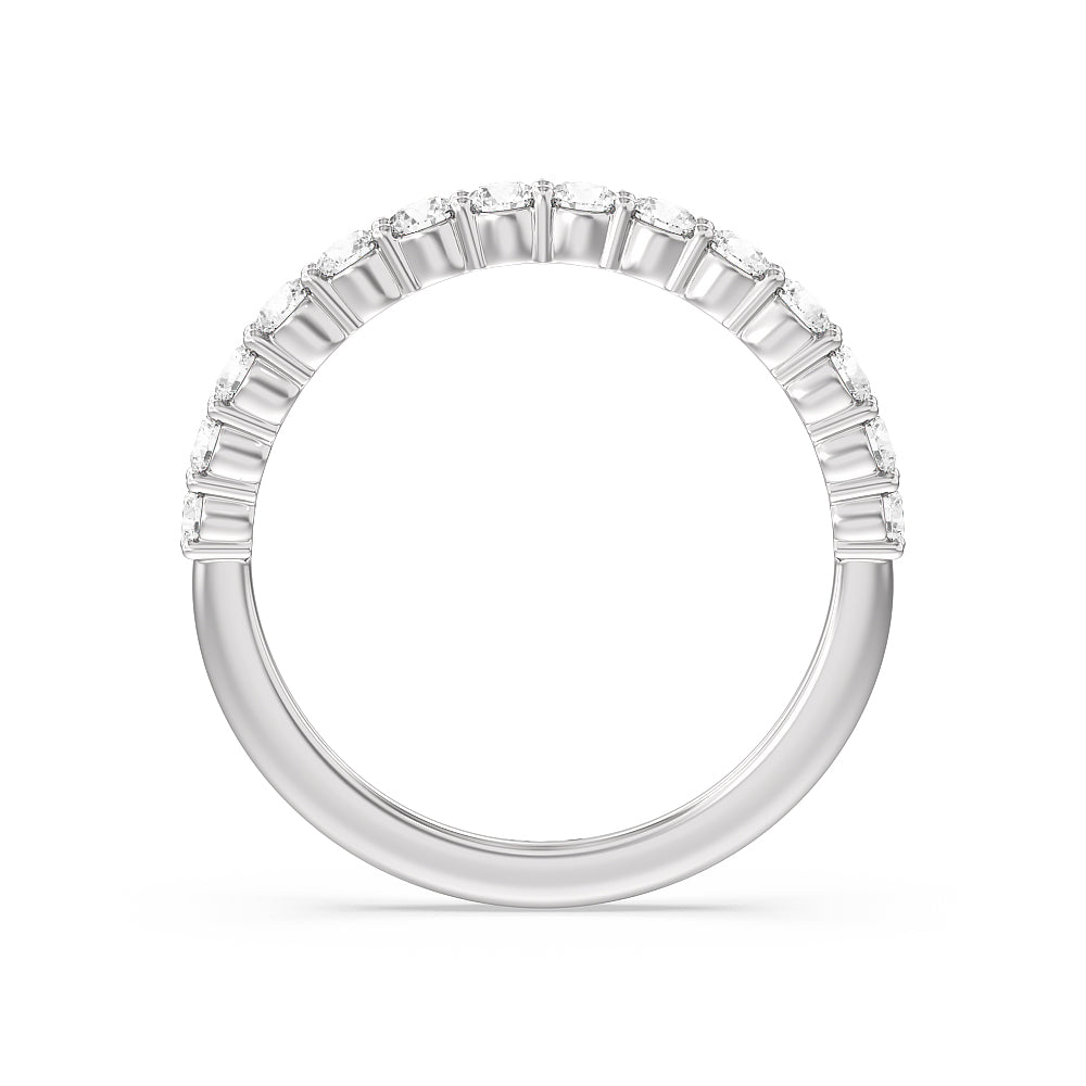 The Park Avenue Diamond Wedding Band with 18KT White Gold Cut Diamond in 14KT White Gold view 2
