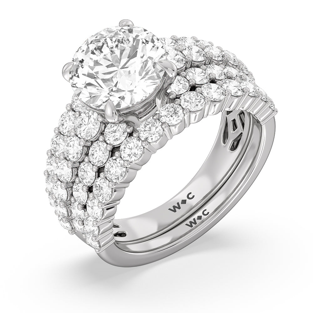 The Park Avenue Diamond Wedding Band with 18KT White Gold Cut Diamond in 14KT White Gold view 3
