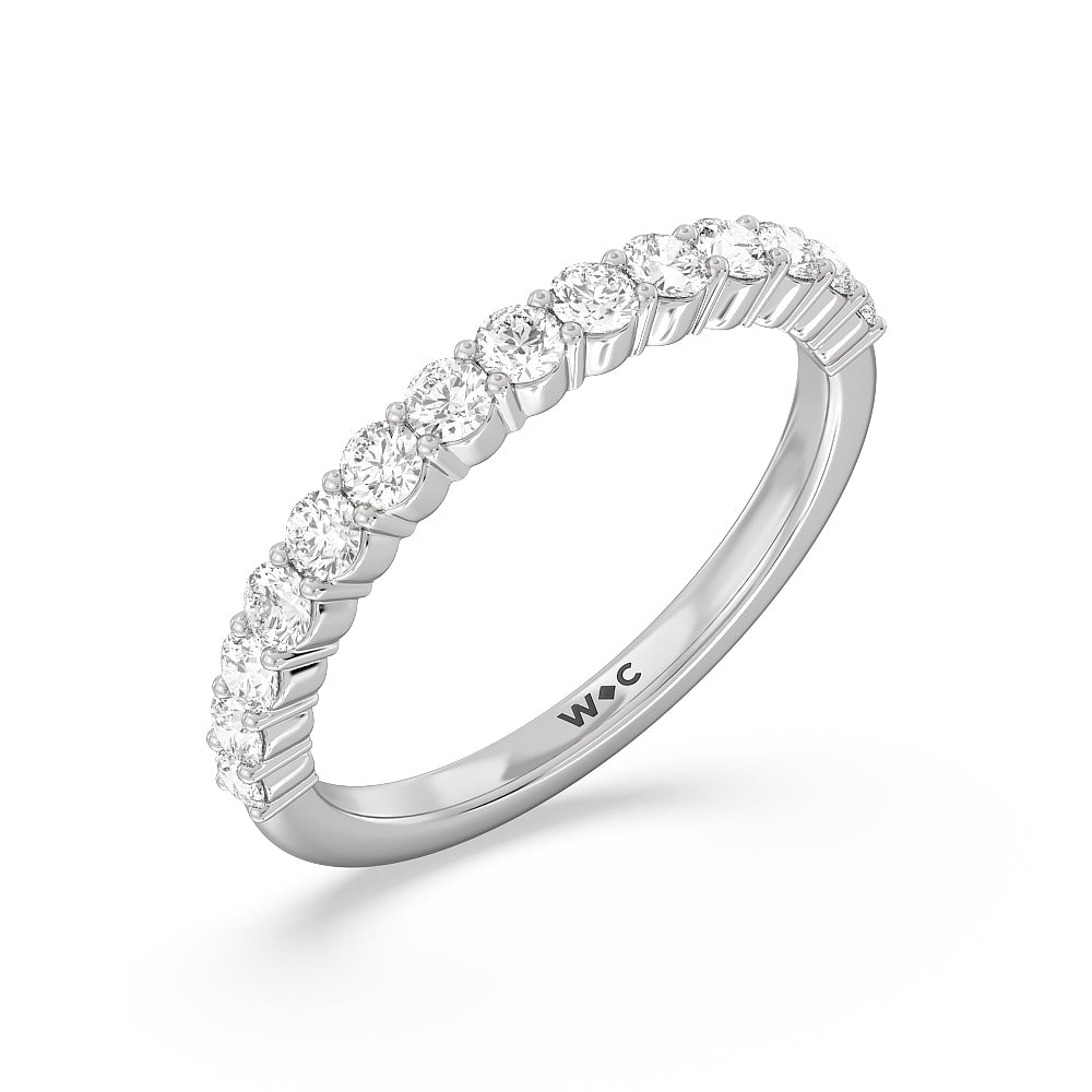 The Park Avenue Diamond Wedding Band with 18KT White Gold Cut Diamond in 14KT White Gold view 4
