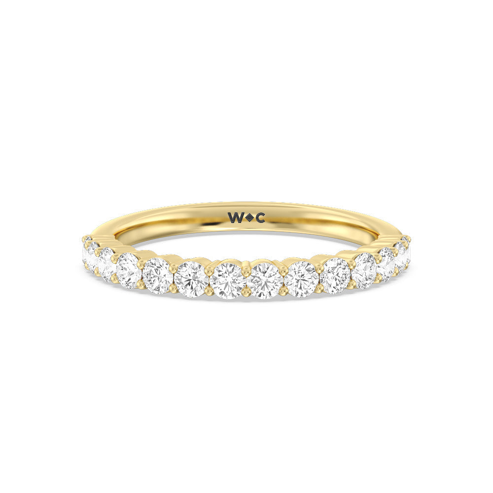 The Park Avenue Diamond Wedding Band with 18KT Yellow Gold Cut Diamond in 14KT Yellow Gold view 1

