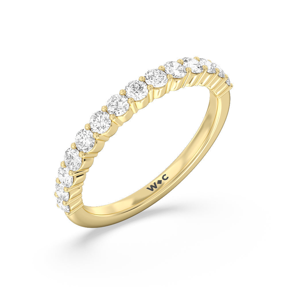 The Park Avenue Diamond Wedding Band with 18KT Yellow Gold Cut Diamond in 14KT Yellow Gold view 4
