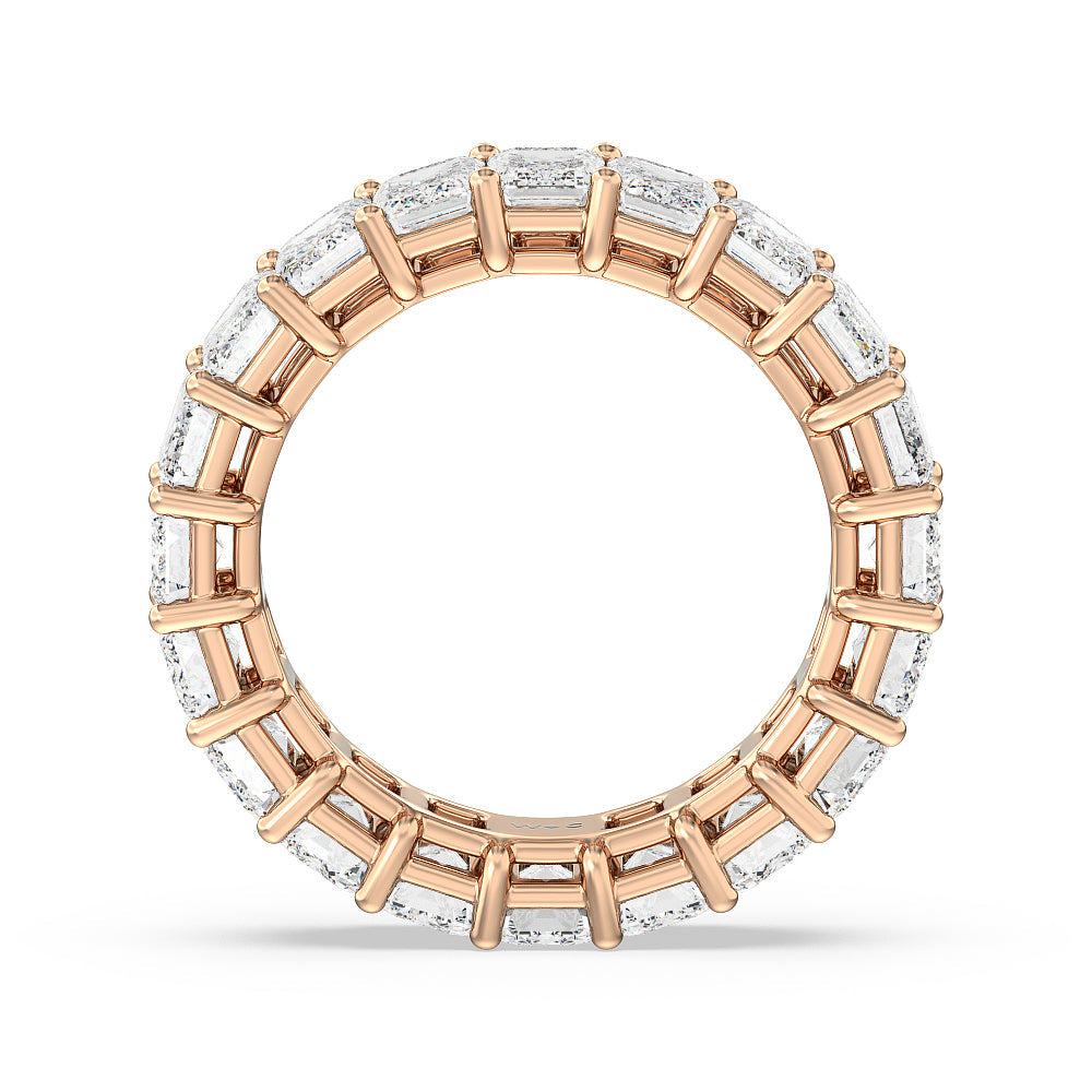Emerald Cut Diamond Eternity Ring with 18KT Rose Gold / Lab / 6 5/8 Cut Diamond in 14KT Rose Gold / Lab / 6 5/8 view 2
