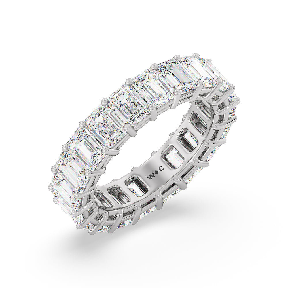 Emerald Cut Diamond Eternity Ring with 18KT White Gold / Lab / 6 5/8 Cut Diamond in 14KT White Gold / Lab / 6 5/8 view 3
