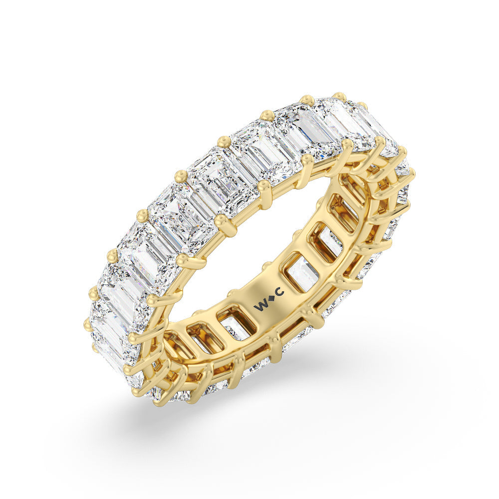 Emerald Cut Diamond Eternity Ring with 18KT Yellow Gold / Lab / 6 5/8 Cut Diamond in 14KT Yellow Gold / Lab / 6 5/8 view 3
