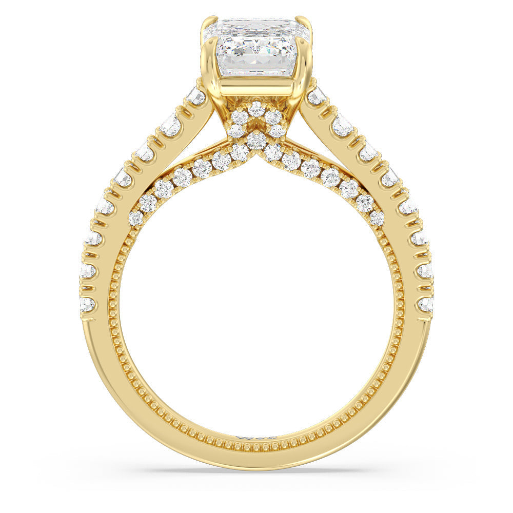 Emerald Cut The Gramercy Ring with Lab Grown Diamond in 14KT Yellow Gold view 2
