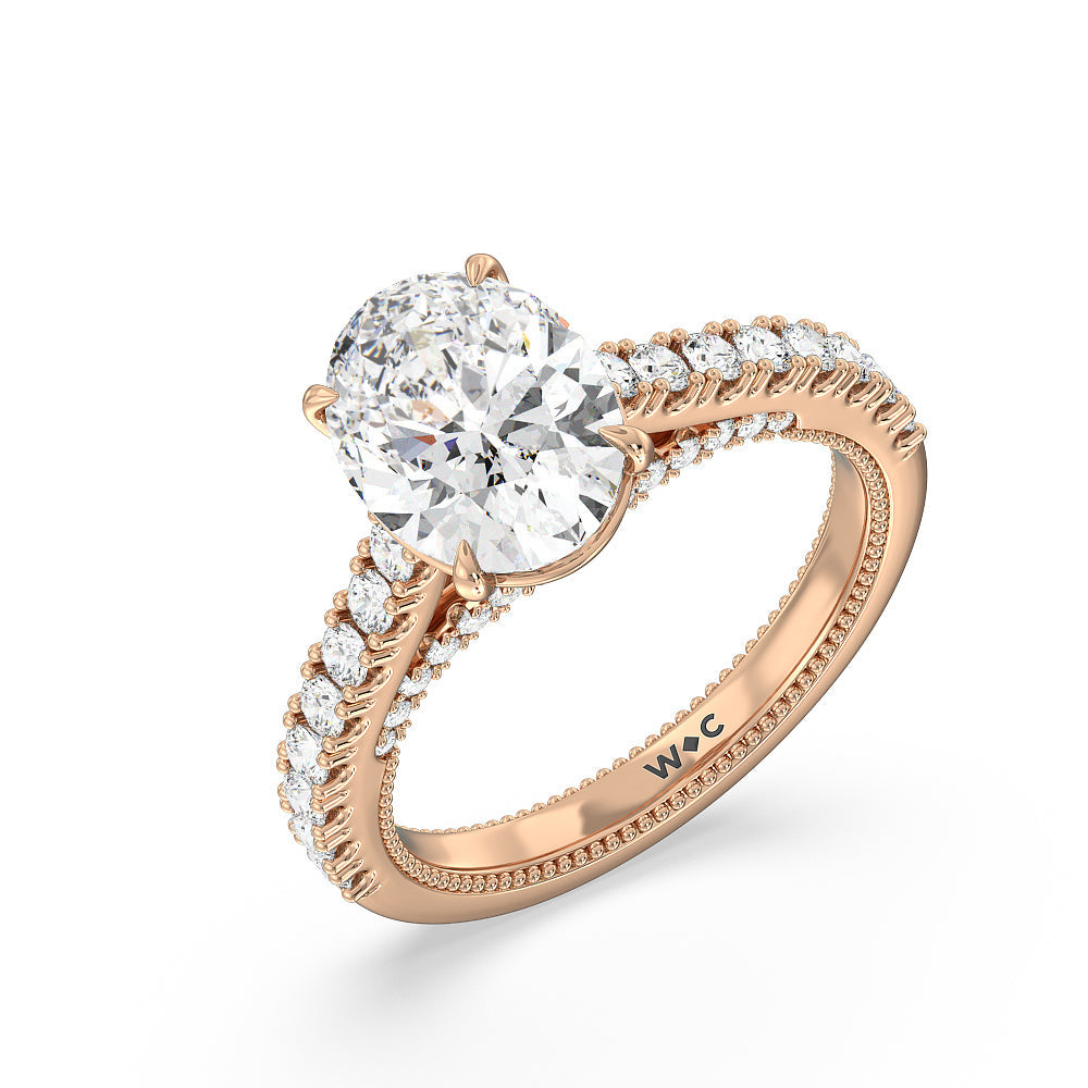 Oval Cut The Gramercy Ring with Lab Grown Diamond in 14KT Rose Gold view 3

