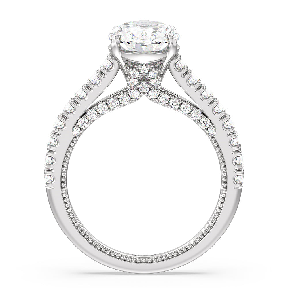 Oval Cut The Gramercy Ring with Lab Grown Diamond in 14KT Platinum view 2
