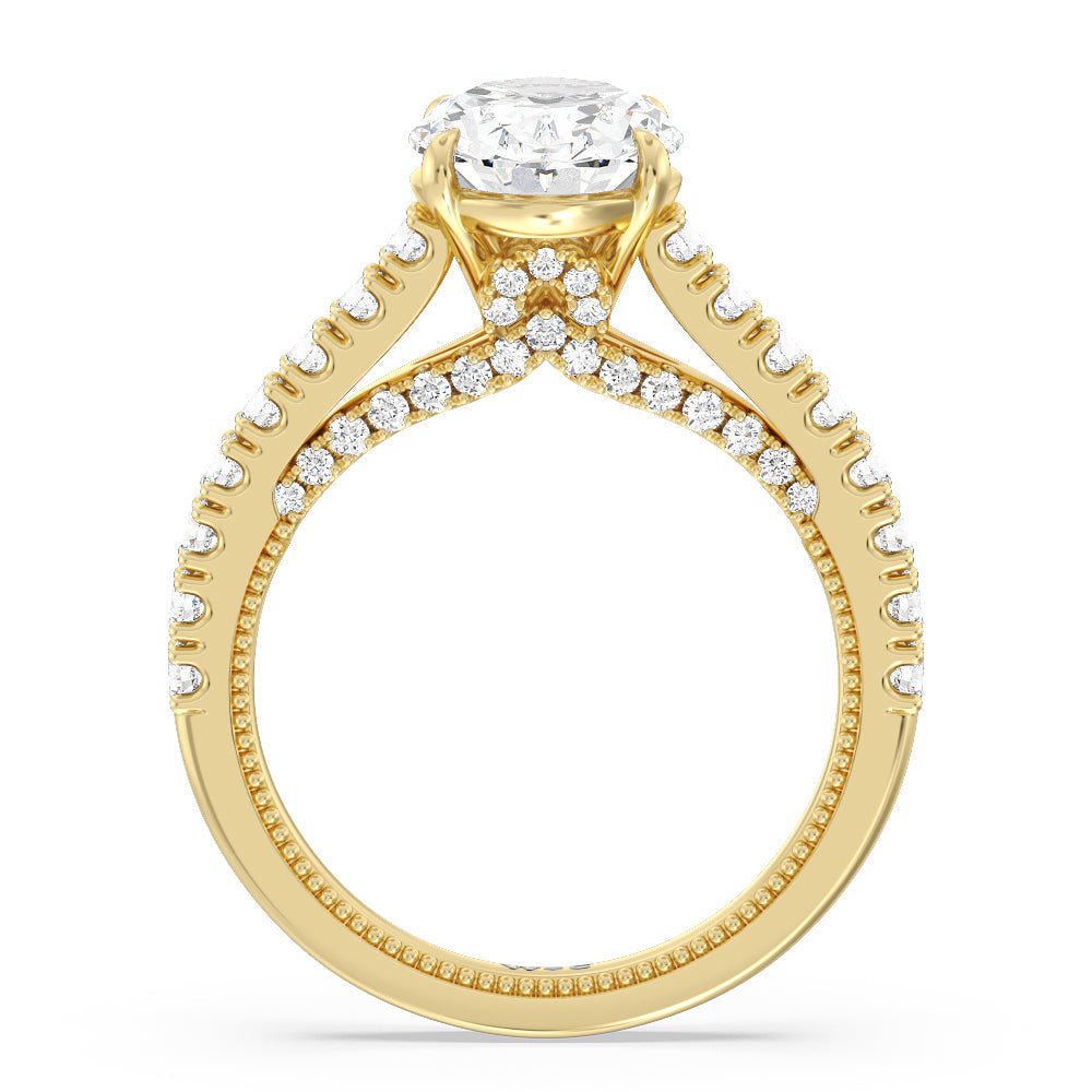 Oval Cut The Gramercy Ring with Lab Grown Diamond in 14KT Yellow Gold view 2
