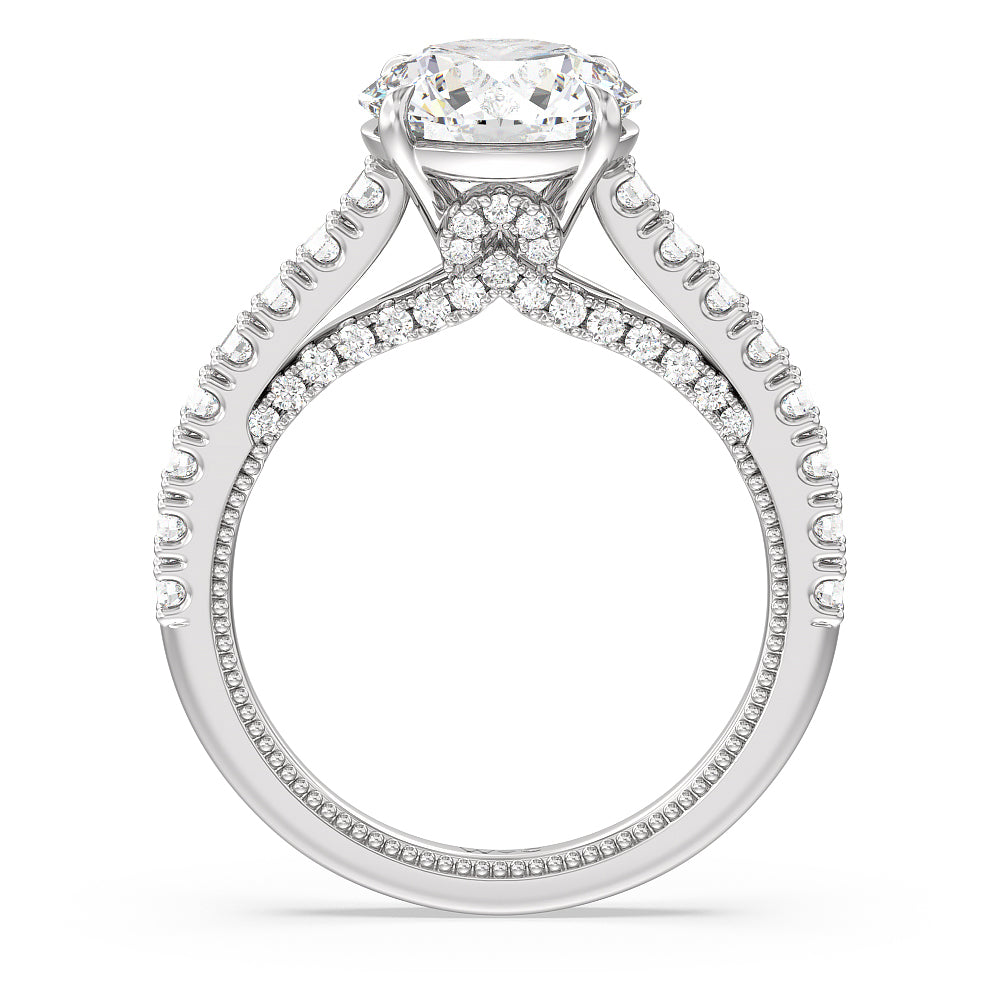 Round Cut The Gramercy Ring with Lab Grown Diamond in 14KT Platinum view 2
