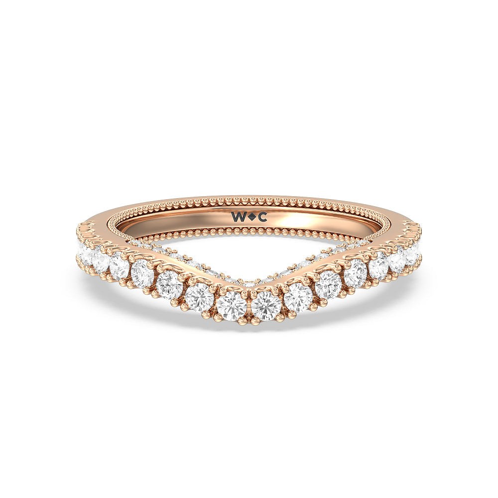 The Gramercy Band with 18KT Rose Gold Cut Diamond in 14KT Rose Gold view 1
