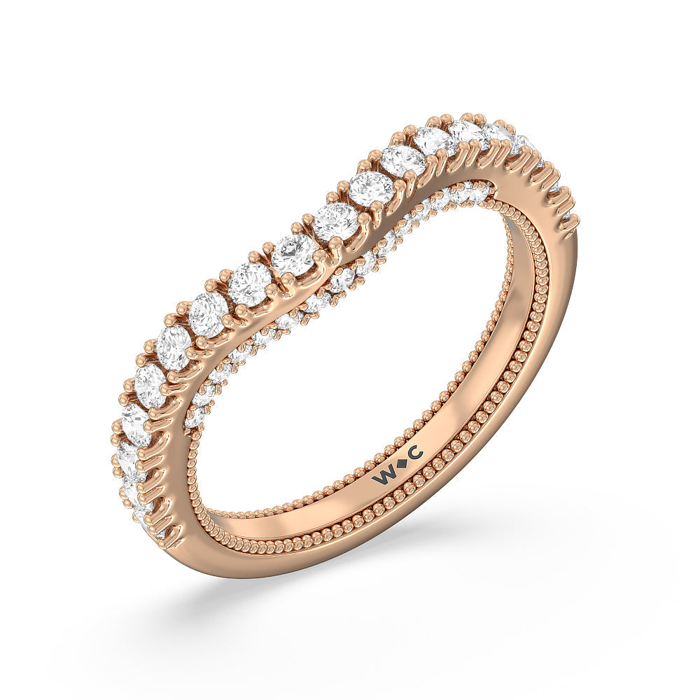 The Gramercy Band with 18KT Rose Gold Cut Diamond in 14KT Rose Gold view 4

