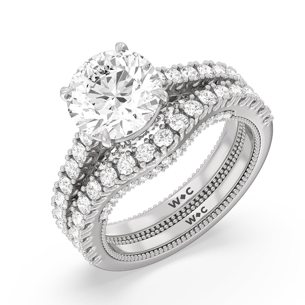 The Gramercy Band with 18KT White Gold Cut Diamond in 14KT White Gold view 3
