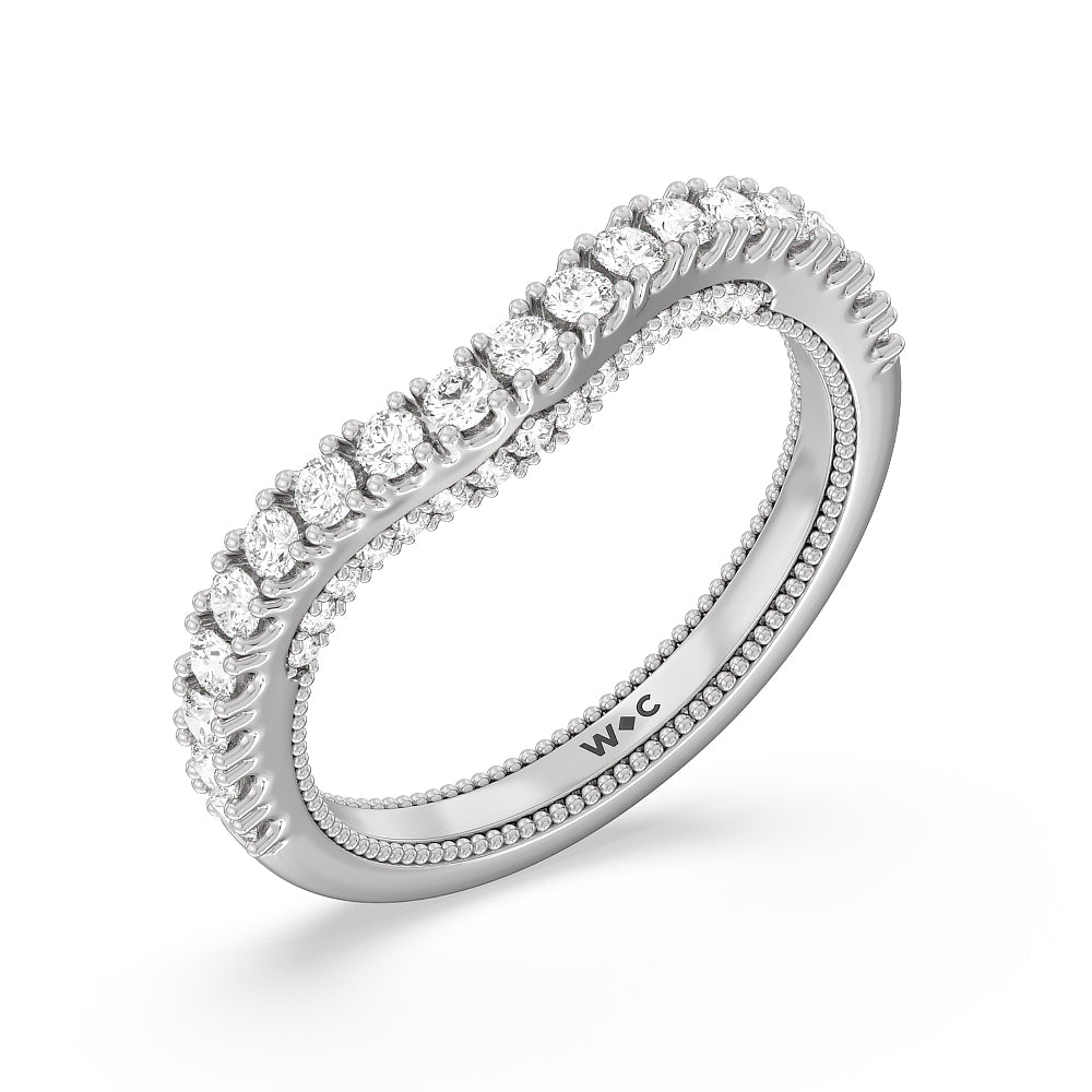The Gramercy Band with 18KT White Gold Cut Diamond in 14KT White Gold view 4
