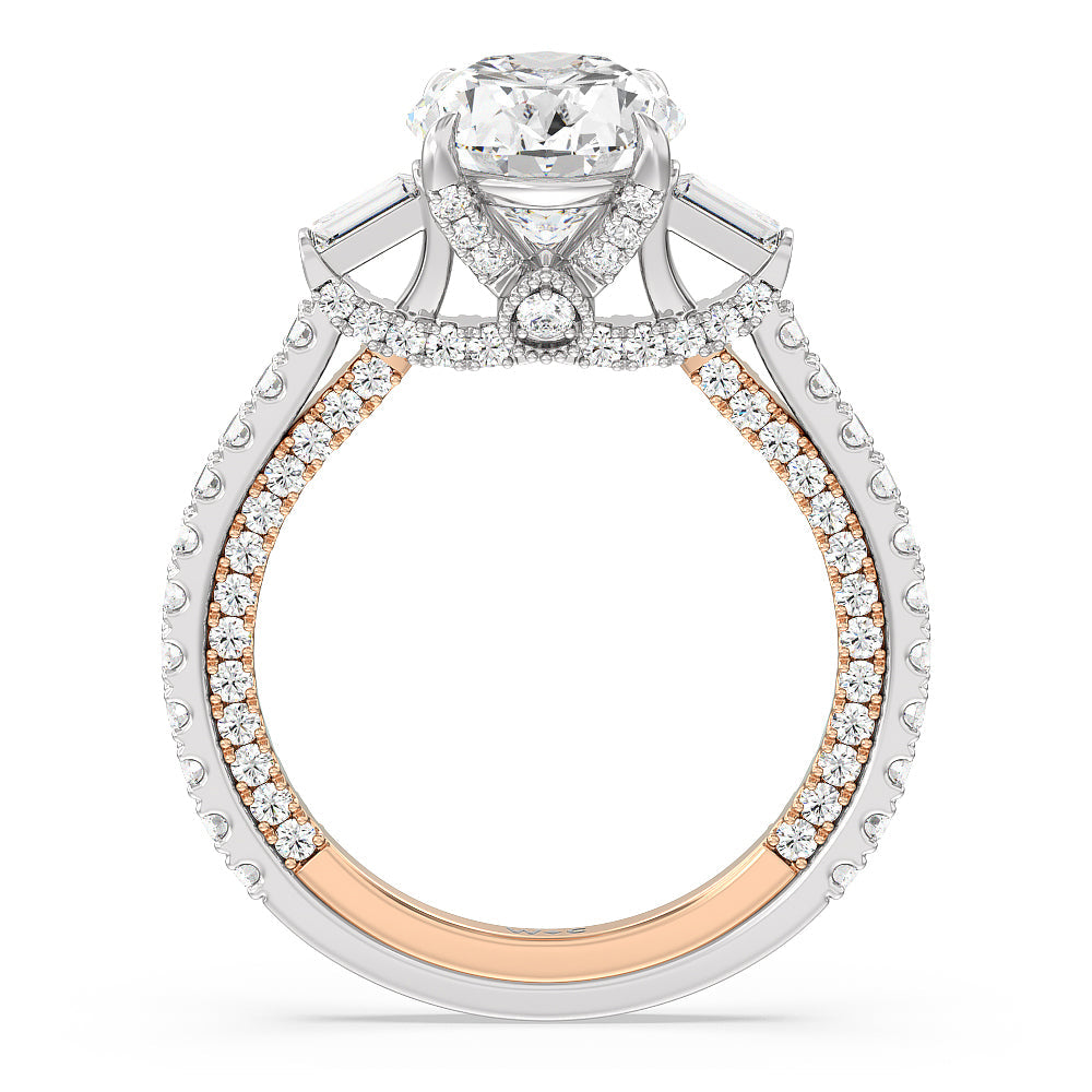 Oval Cut The Beekman Ring with Lab Grown Diamond in 14KT White & Rose Gold view 2
