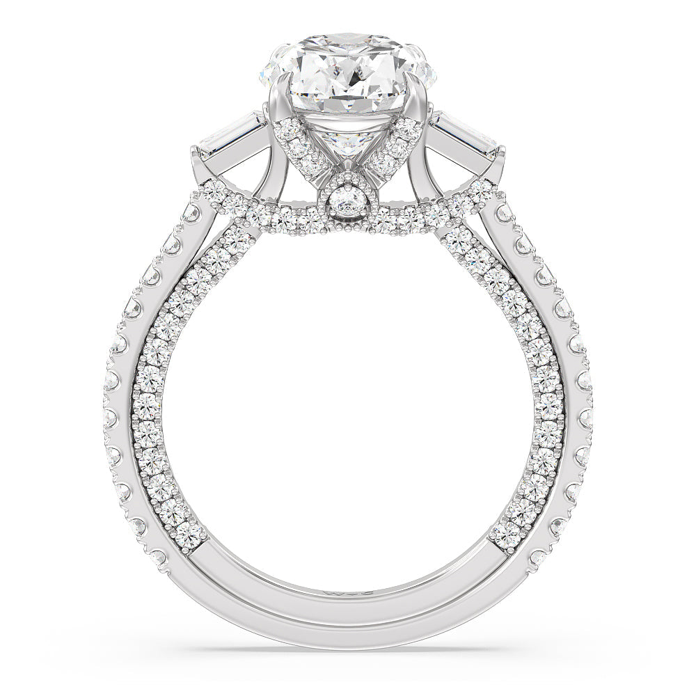 Oval Cut The Beekman Ring with Lab Grown Diamond in 14KT Platinum view 2

